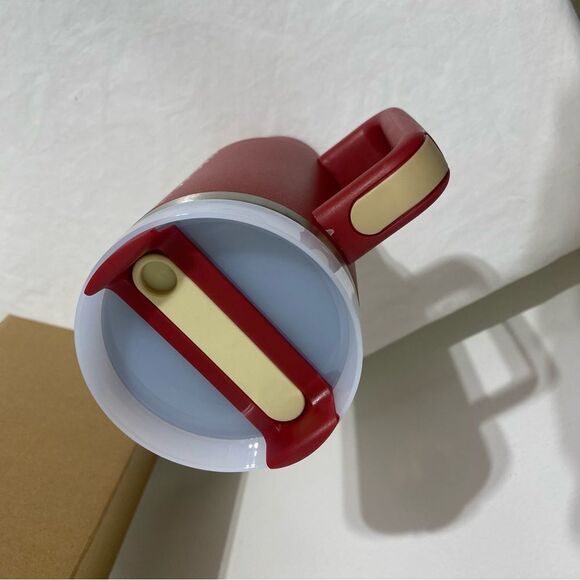 POSHBOSS Stanley-like Steel Tumbler Cup Thermos Handle & Straw Red Poshswag 40oz - Picture 8 of 11